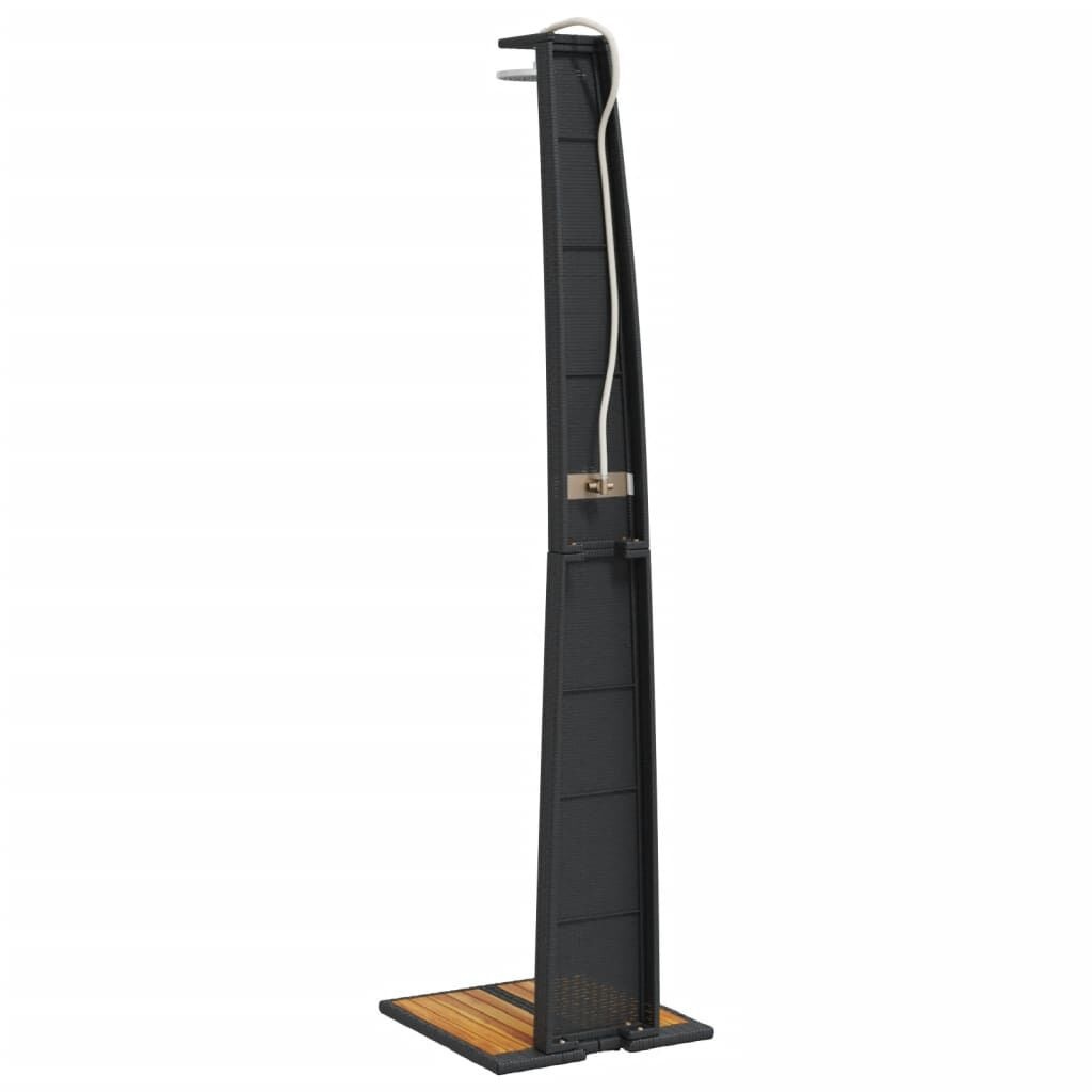 VidaXL Buitendouche Zwart - 40% Korting! Poly Rattan & Acaciahout
