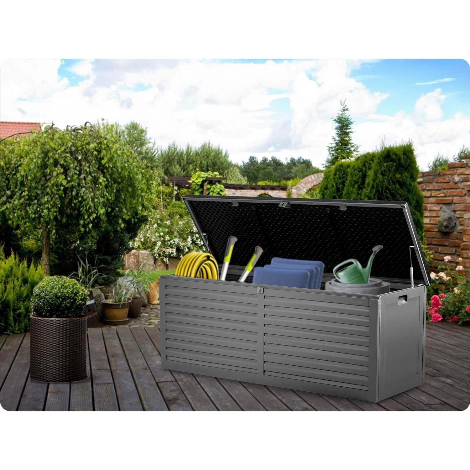 Kussenbox Tuin 390L Zwart - 55% Korting! (Lichte Schade)