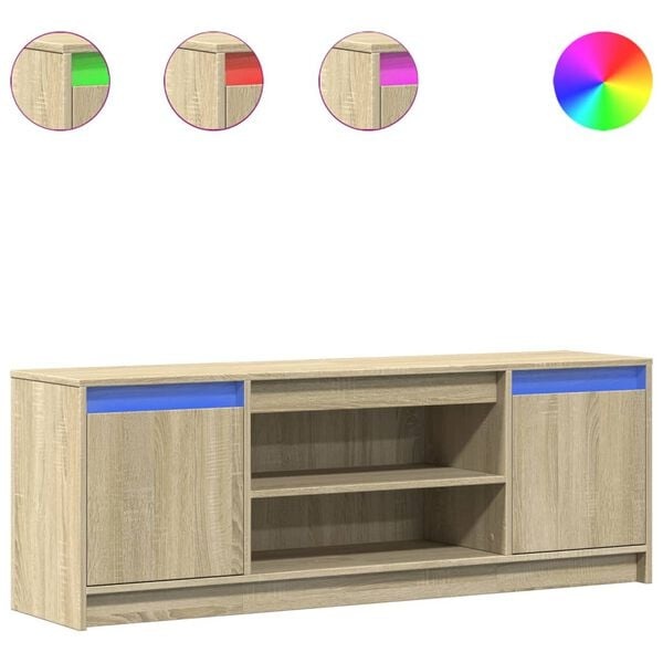 vidaXL TV-Meubel Sonoma Eiken LED - 140cm - 40% Korting!