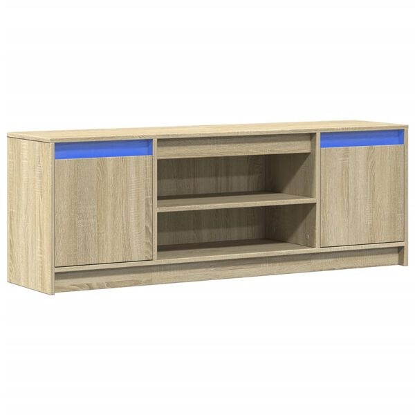 vidaXL TV-Meubel Sonoma Eiken LED - 140cm - 40% Korting!