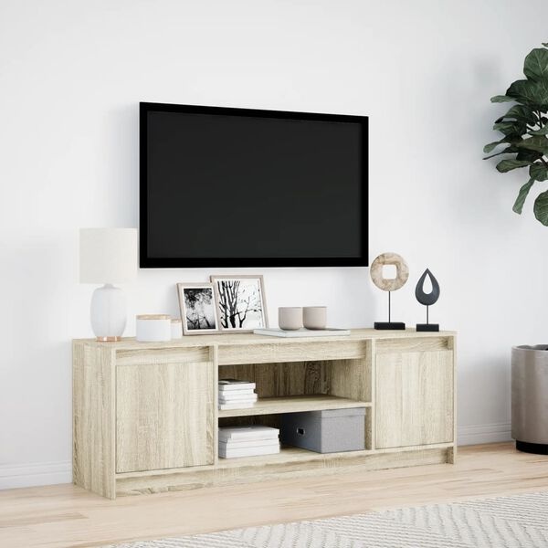 vidaXL TV-Meubel Sonoma Eiken LED - 140cm - 40% Korting!