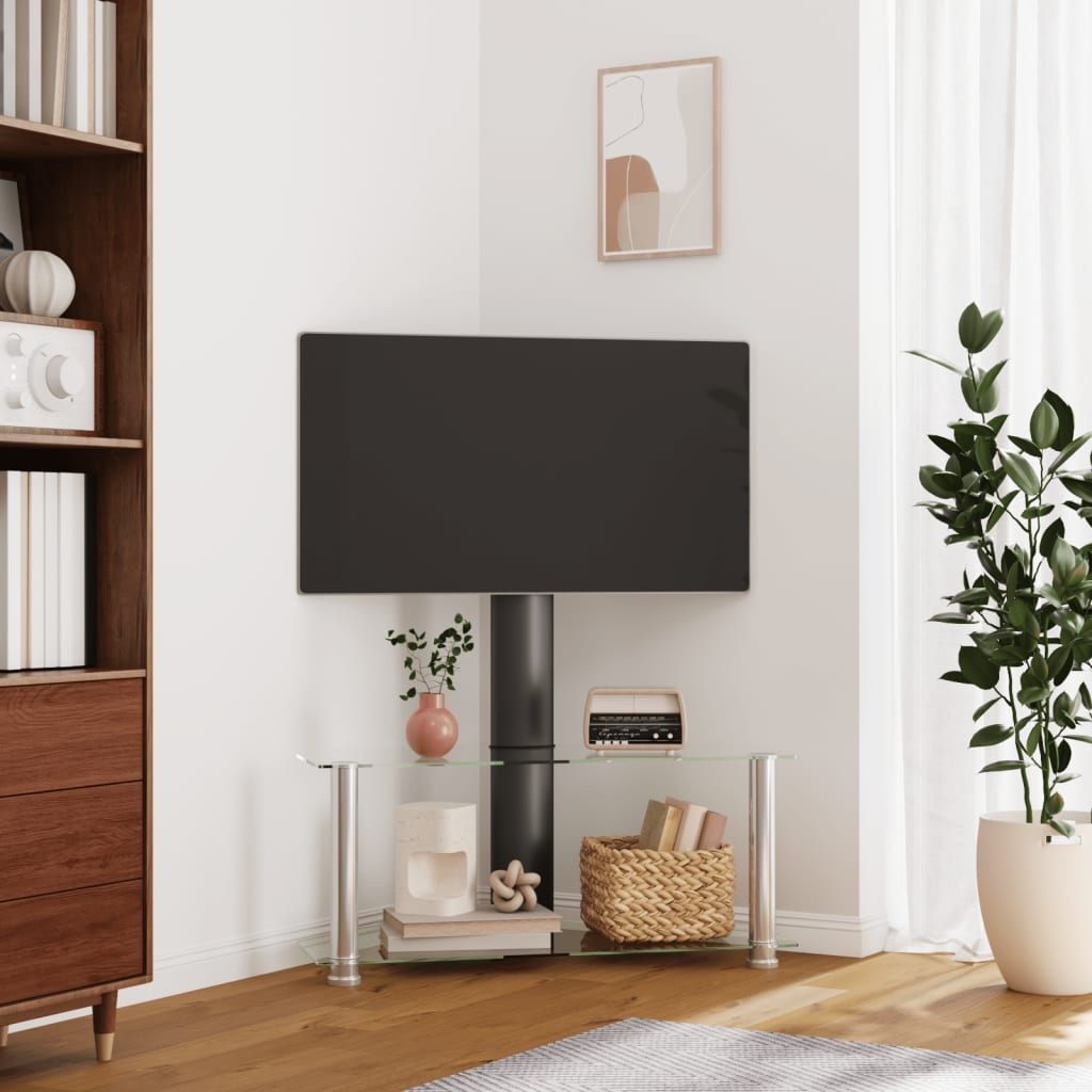 VidaXL Hoek TV Standaard 32-70 inch Zwart/Zilver - 40% Korting!