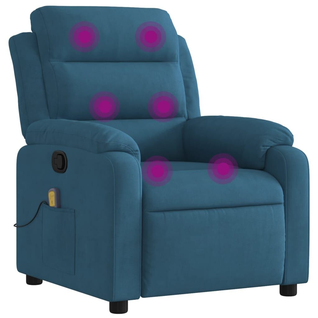 VidaXL Massagestoel Blauw Fluweel -40%! Verstelbaar & Relax!