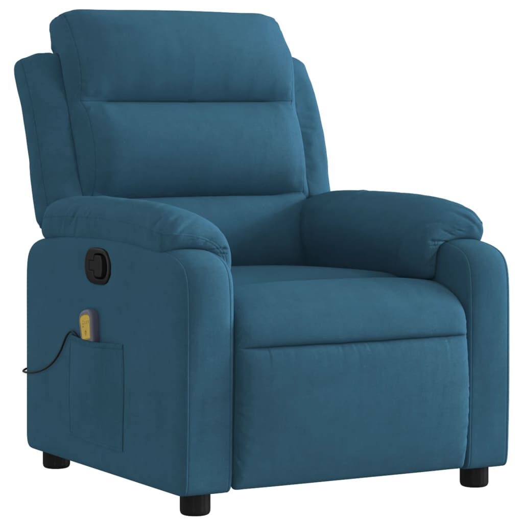VidaXL Massagestoel Blauw Fluweel -40%! Verstelbaar & Relax!