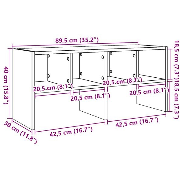 vidaXL Schoenenrek Sonoma Eiken - Stapelbaar - 40% Korting!