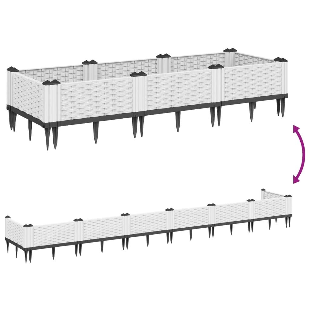 vidaXL Plantenbak Wit - Rattan Look - 40% Korting!