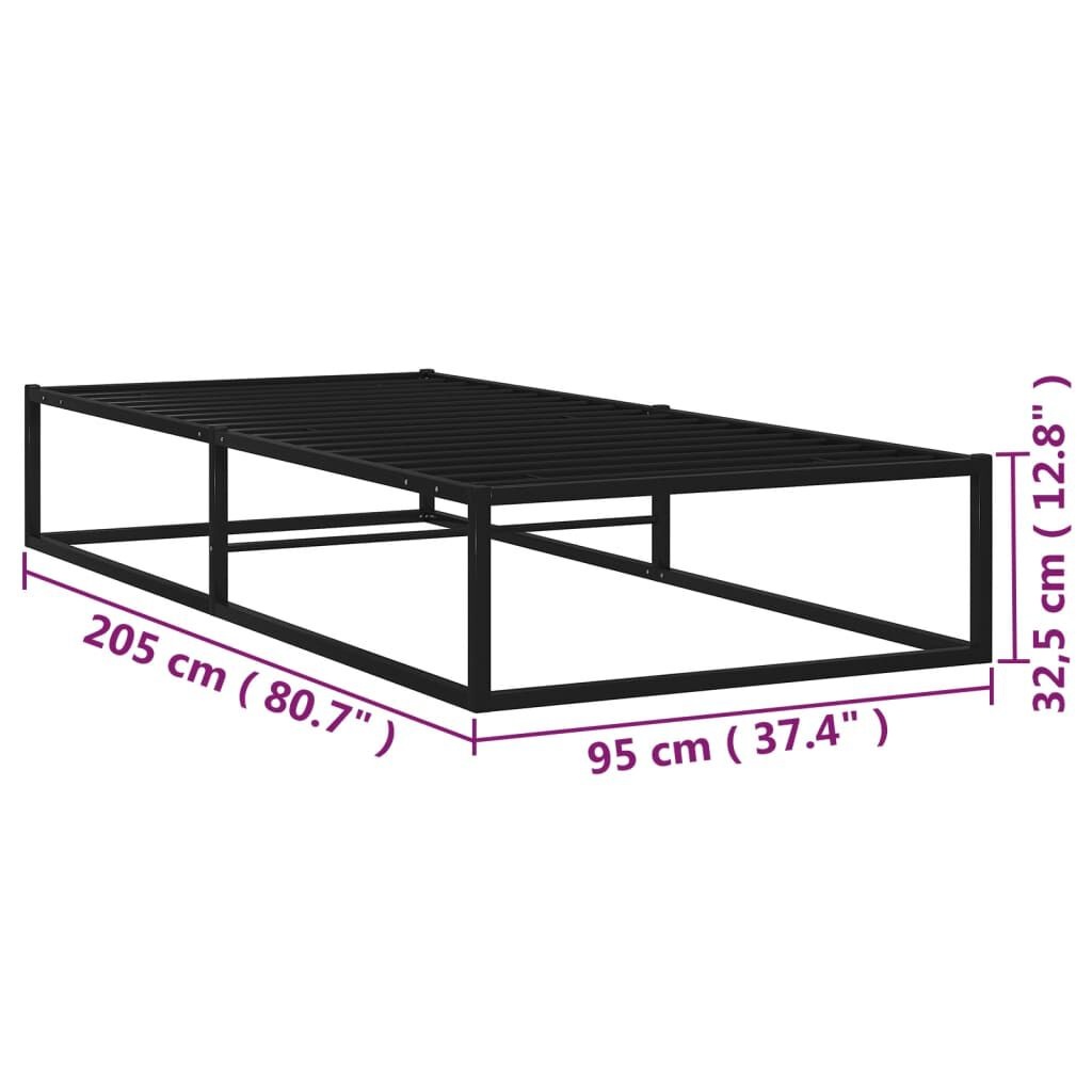 VidaXL Bedframe 90x200 Zwart Metaal -35% Korting!