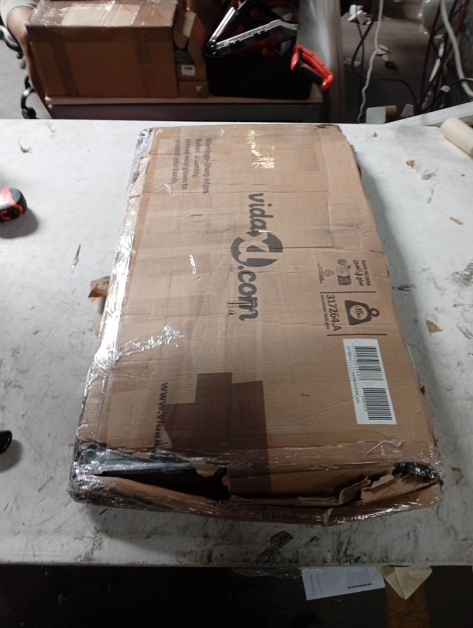 VidaXL Verhoogde Plantenbak 240cm Grijs -55% Korting!