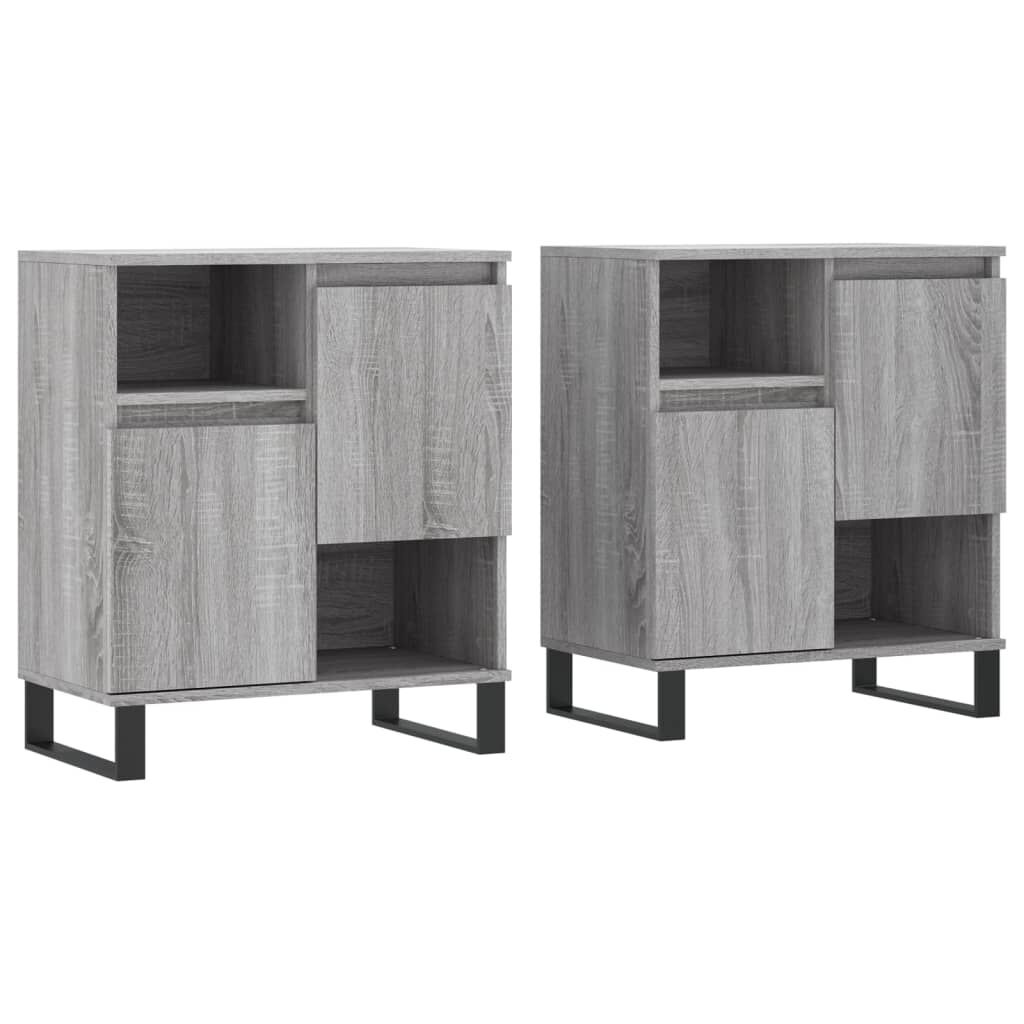 vidaXL Dressoirs (2 st) Grijs/Eiken - 40% Korting!
