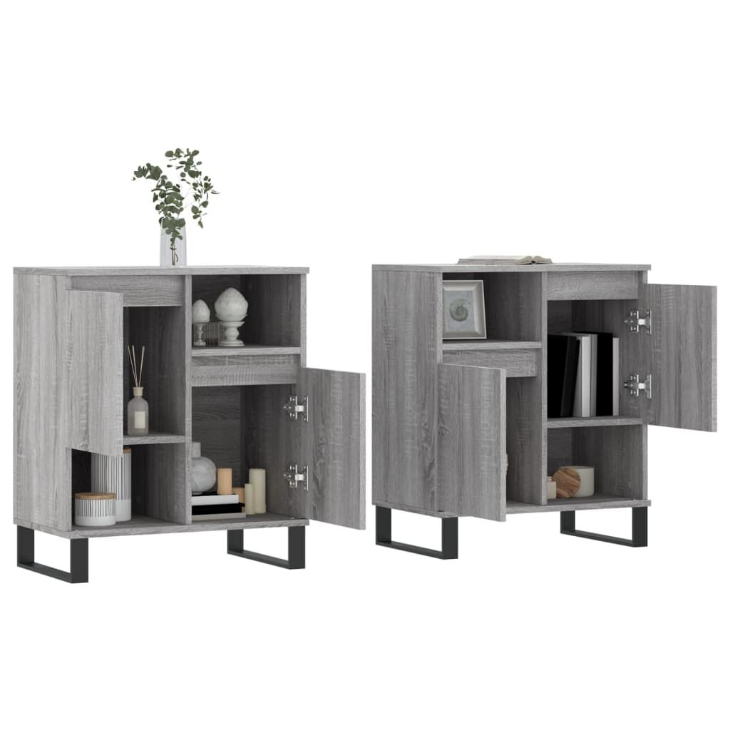 vidaXL Dressoirs (2 st) Grijs/Eiken - 40% Korting!
