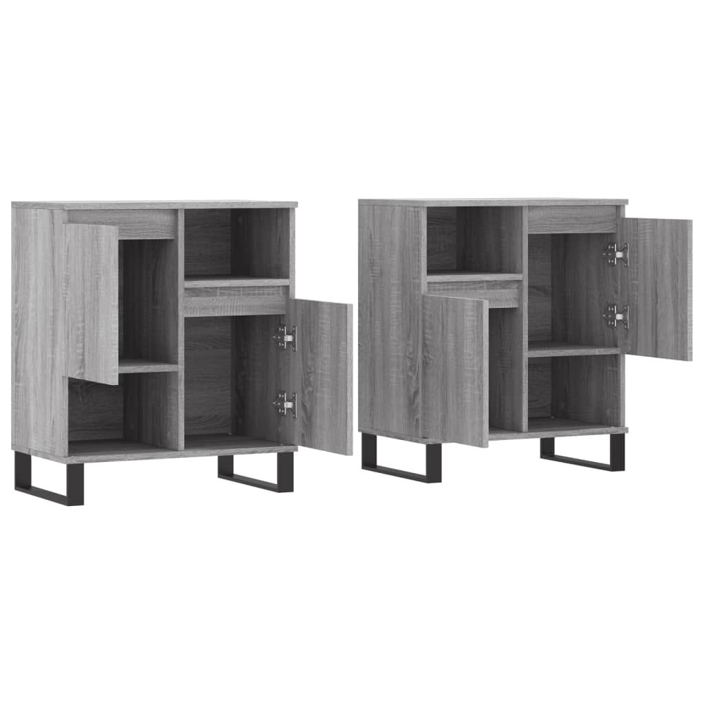 vidaXL Dressoirs (2 st) Grijs/Eiken - 40% Korting!