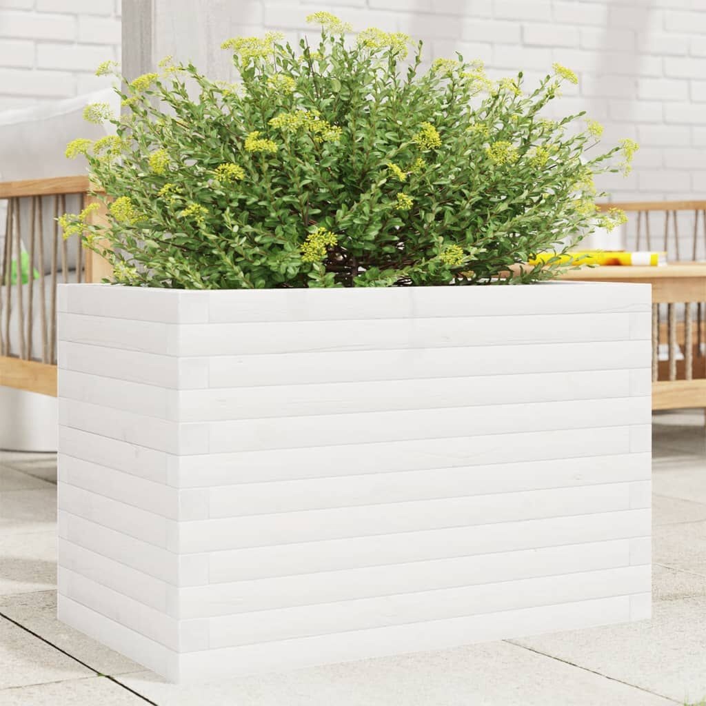 VidaXL Plantenbak Grenenhout Wit 55% Korting! Krasjes