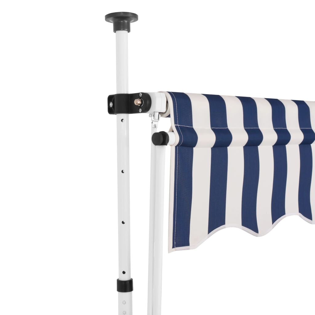 VidaXL Luifel 300cm Blauw/Wit - 60% Korting! (Beschadigd)
