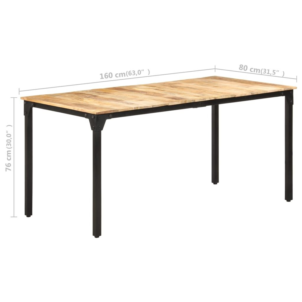 Eettafel Mangohout 160cm - 55% Korting! (Gebruikt)