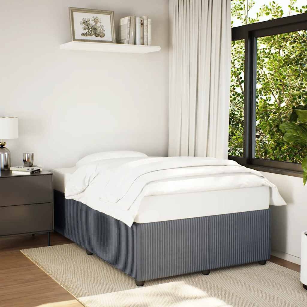 VidaXL Fluwelen Bedframe 120x190 Donkergrijs - 40% Korting!