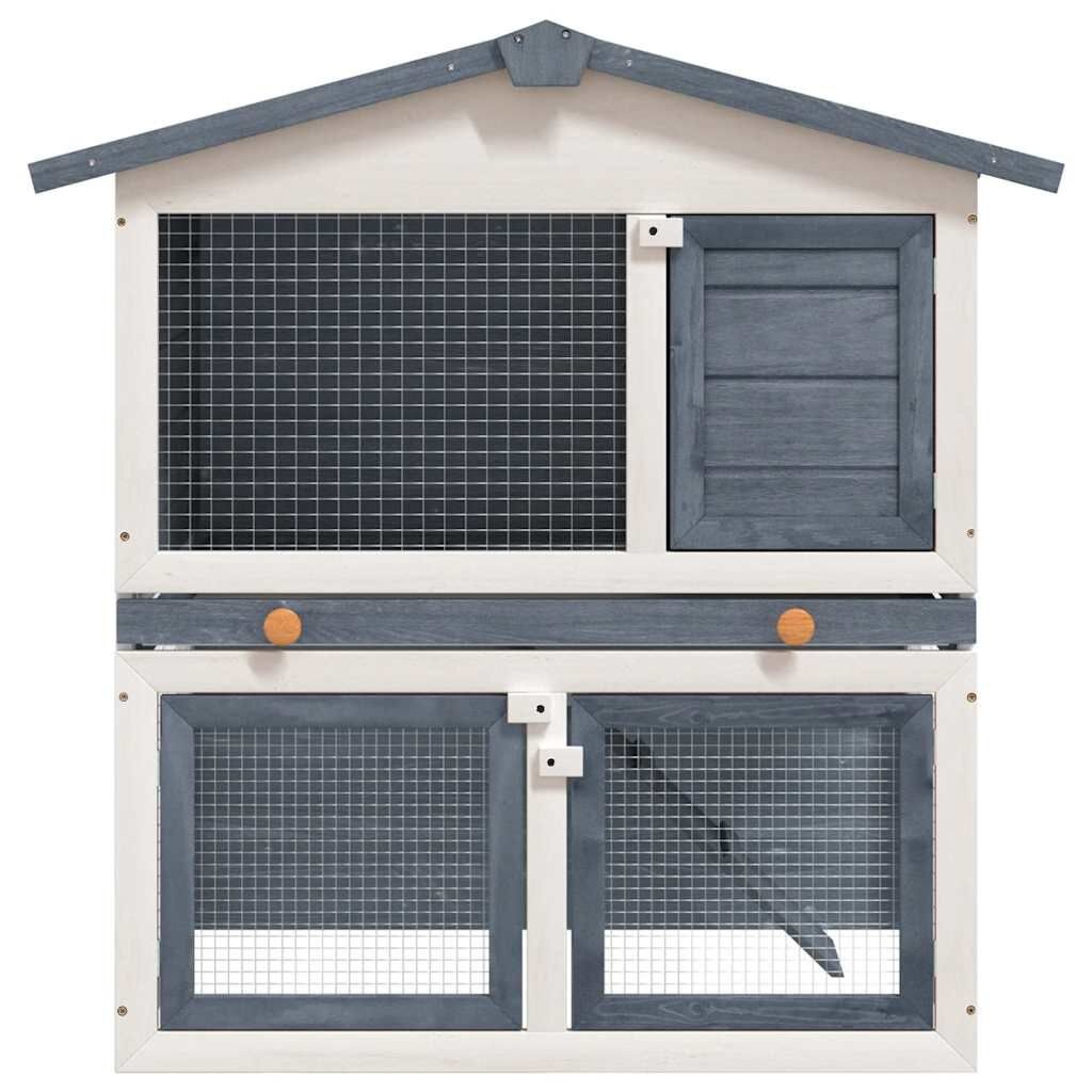 Konijnenhok Buiten Hout Grijs - 40% Korting! (Montagekit Mist)