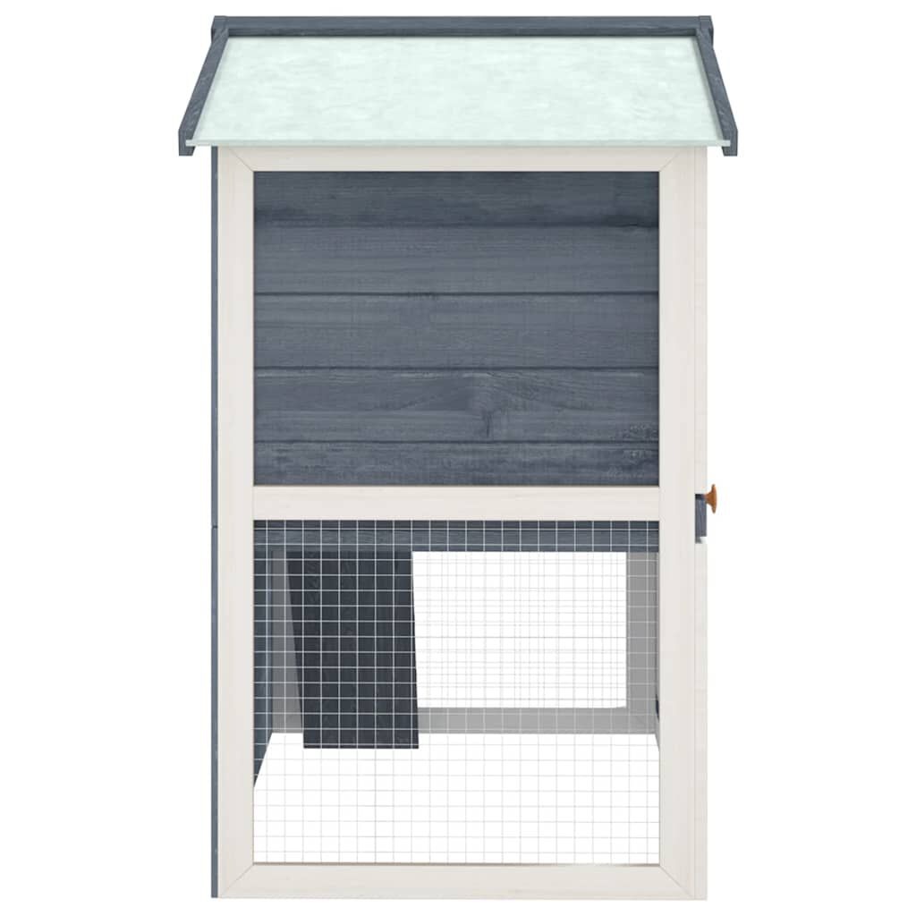 Konijnenhok Buiten Hout Grijs - 40% Korting! (Montagekit Mist)
