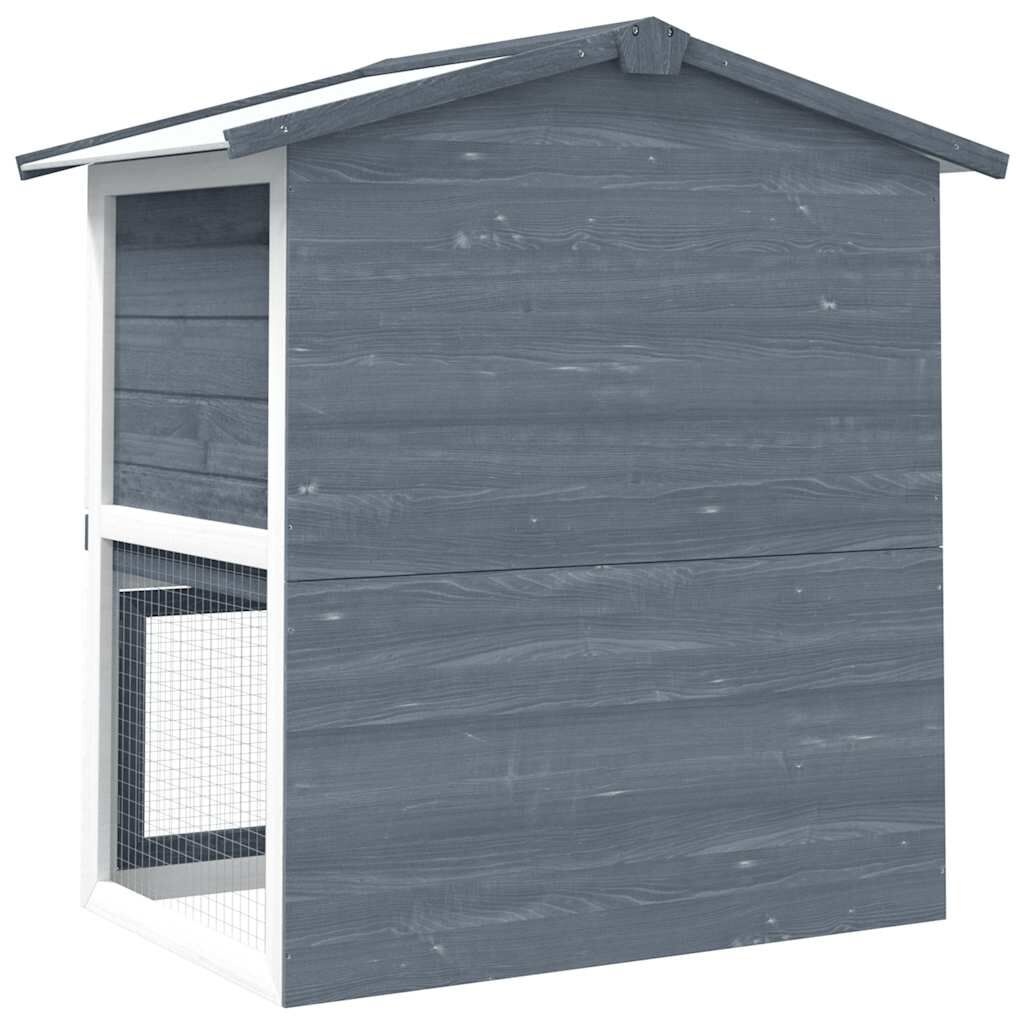 Konijnenhok Buiten Hout Grijs - 40% Korting! (Montagekit Mist)