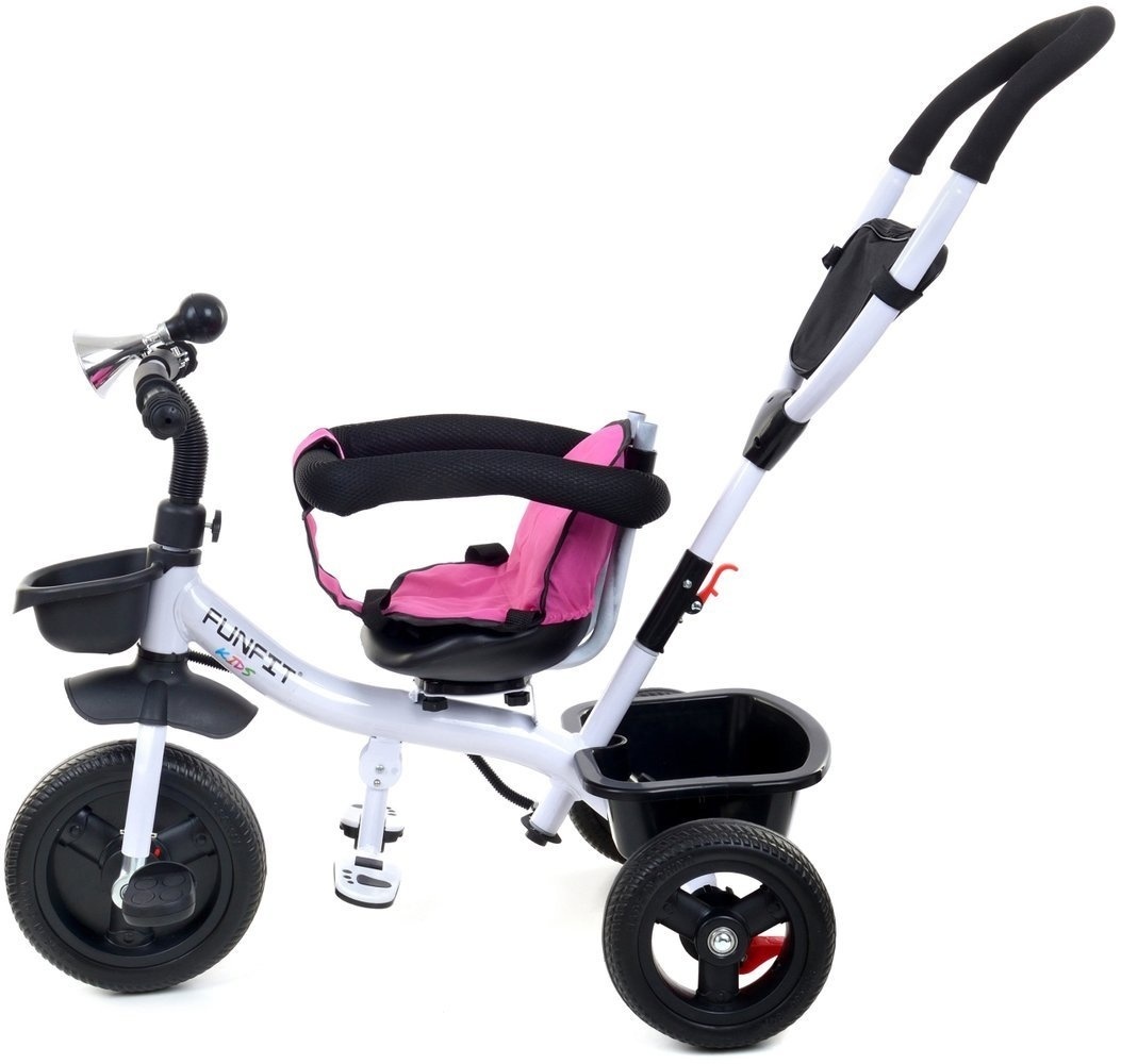 Driewieler met Duwstang & Zonnekap Roze - 40% Korting!