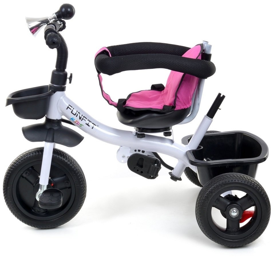 Driewieler met Duwstang & Zonnekap Roze - 40% Korting!