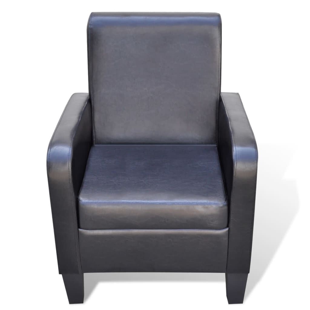 VidaXL Zwarte Kunstleren Fauteuil - Retourdeal! 40% Korting