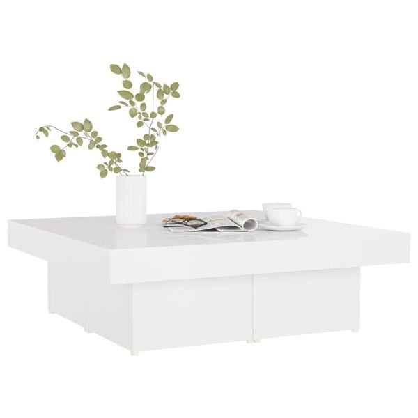 Salontafel Hoogglans Wit 90x90cm - 40% Korting!