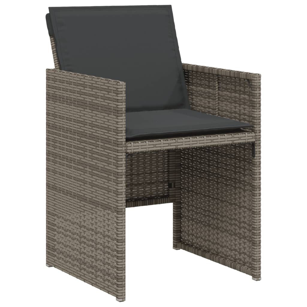 Bistroset 3-delig Grijs Rattan + Kussens -40%