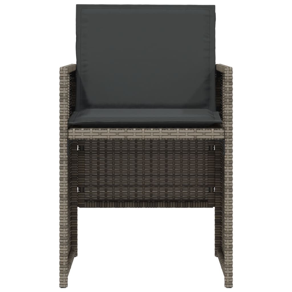 Bistroset 3-delig Grijs Rattan + Kussens -40%