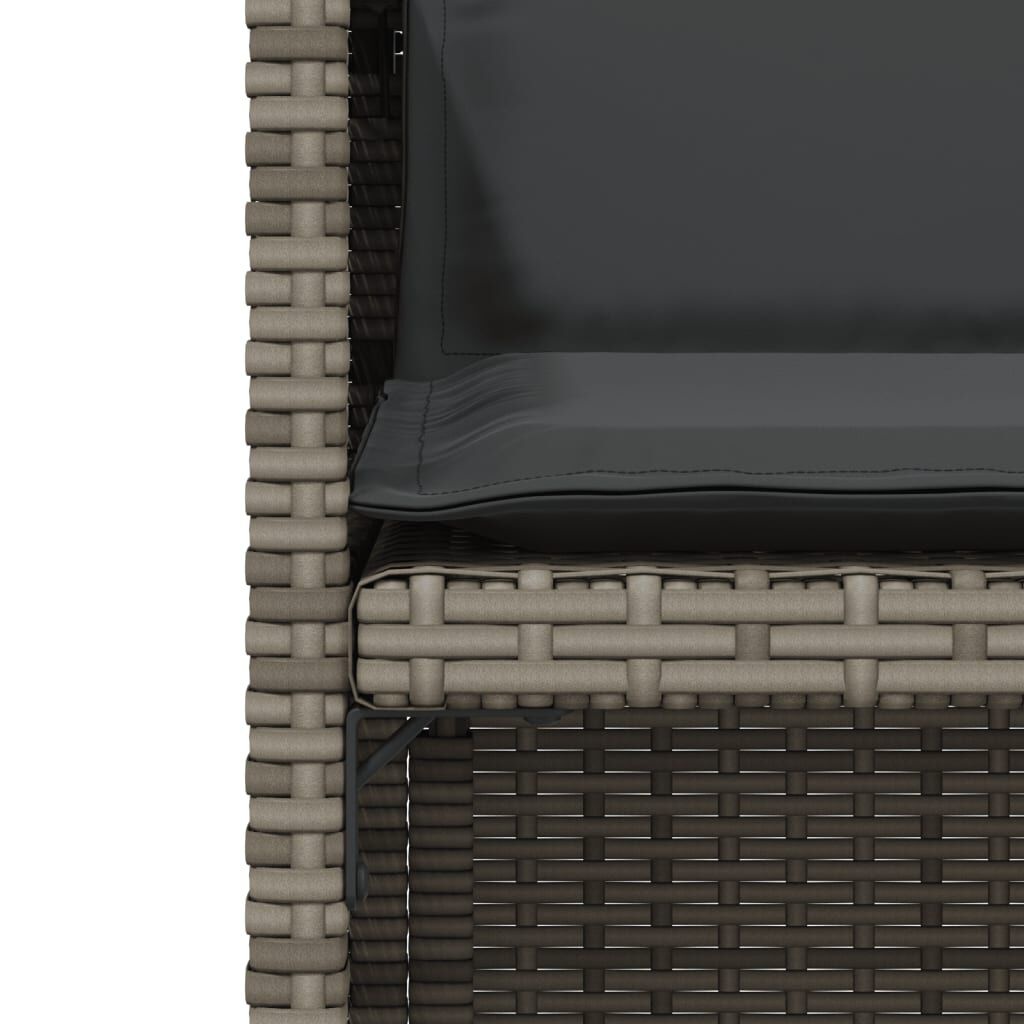Bistroset 3-delig Grijs Rattan + Kussens -40%