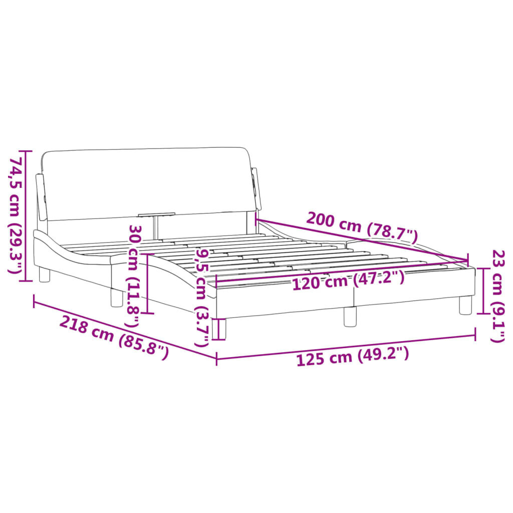 vidaXL Bedframe 120x200 Zwart Stof - ONVOLLEDIG - 40% Korting!