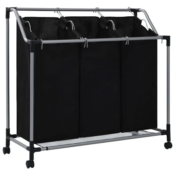 vidaXL Wassorteerder Zwart - 60% Korting! (Defect Wiel)