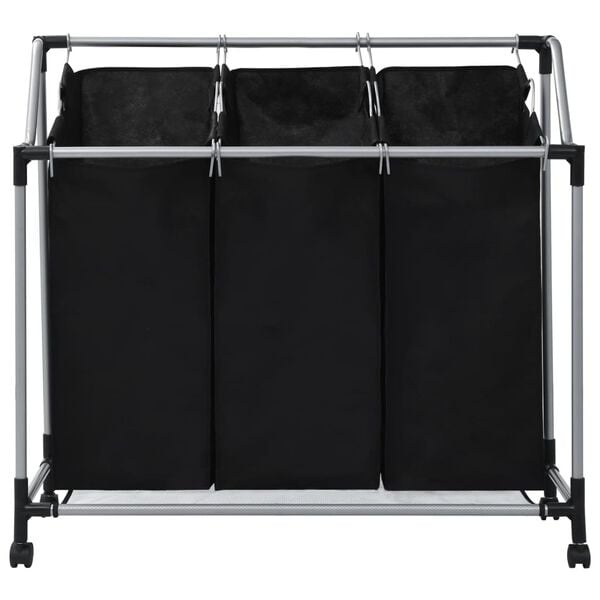 vidaXL Wassorteerder Zwart - 60% Korting! (Defect Wiel)