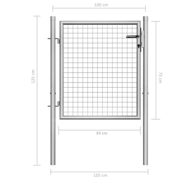 vidaXL Poort 105x125cm Gegalvaniseerd - 40% Korting!