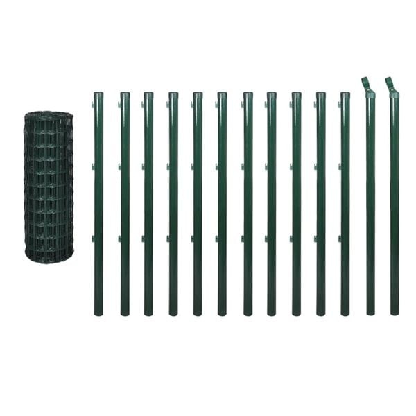 vidaXL Euro Hek 25x1m Groen Staal - 35% Korting!