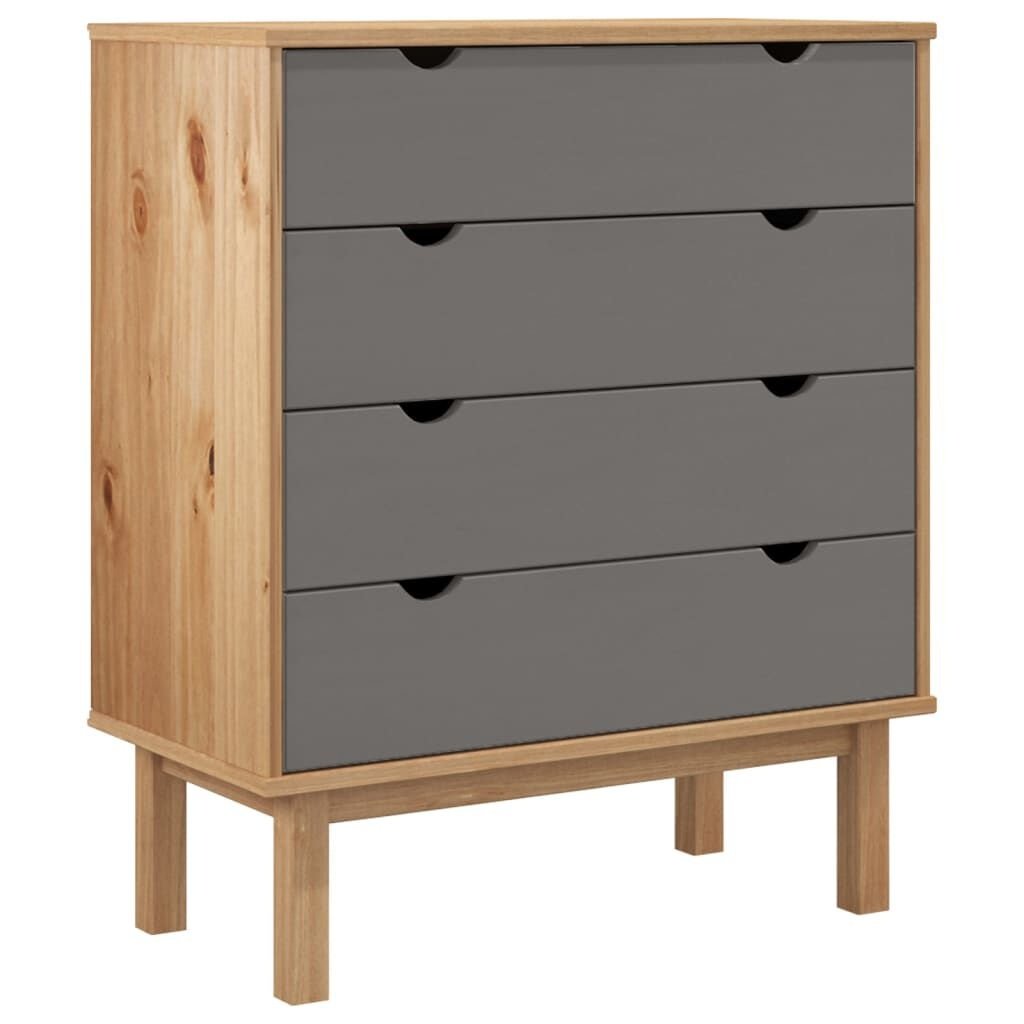 vidaXL Ladekast Grenen Bruin/Grijs -40%! OTTA 76,5x90cm
