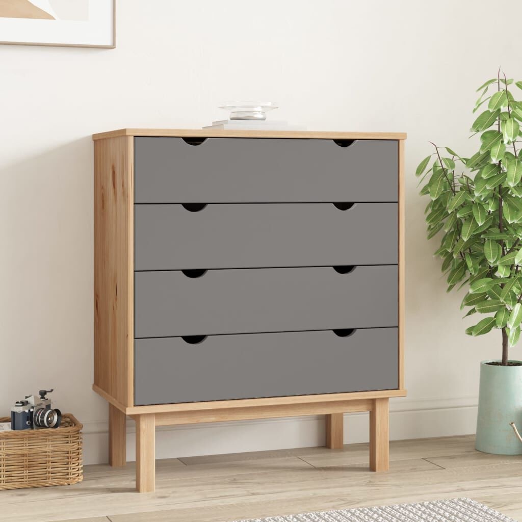 vidaXL Ladekast Grenen Bruin/Grijs -40%! OTTA 76,5x90cm