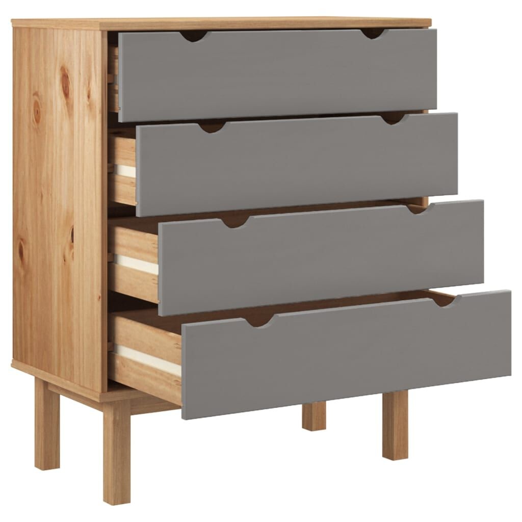 vidaXL Ladekast Grenen Bruin/Grijs -40%! OTTA 76,5x90cm