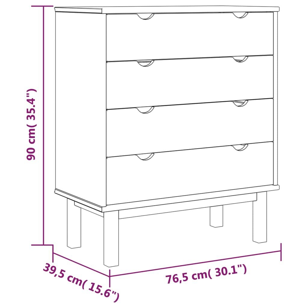 vidaXL Ladekast Grenen Bruin/Grijs -40%! OTTA 76,5x90cm