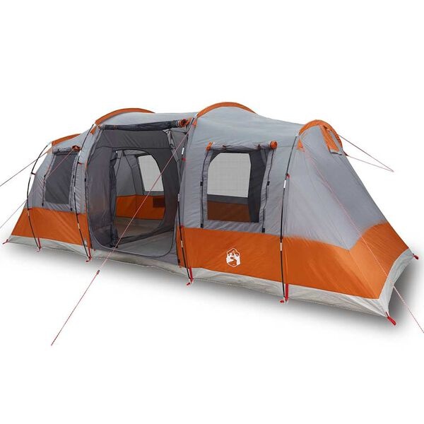 vidaXL Tunneltent 4p Grijs/Oranje - Scheur - 60% Korting!