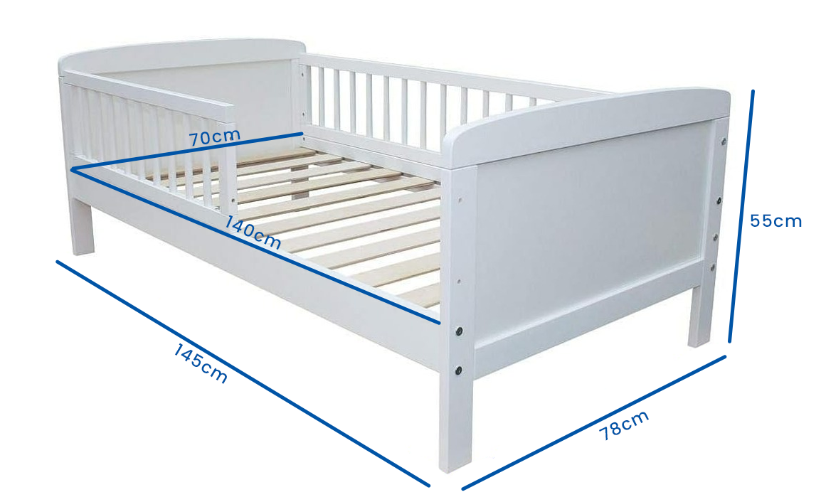 Peuterbed Wit 140x70 - incl. lattenbodem - 50% Korting!
