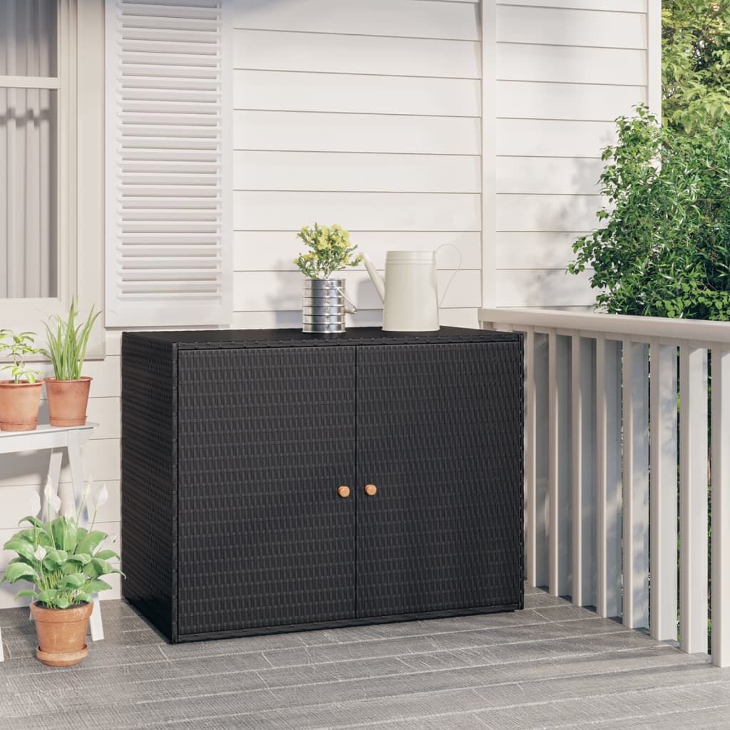 vidaXL Tuinkast Rattan Zwart 100cm - 40% Korting!