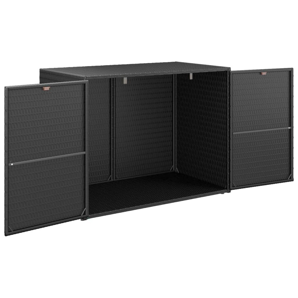 vidaXL Tuinkast Rattan Zwart 100cm - 40% Korting!
