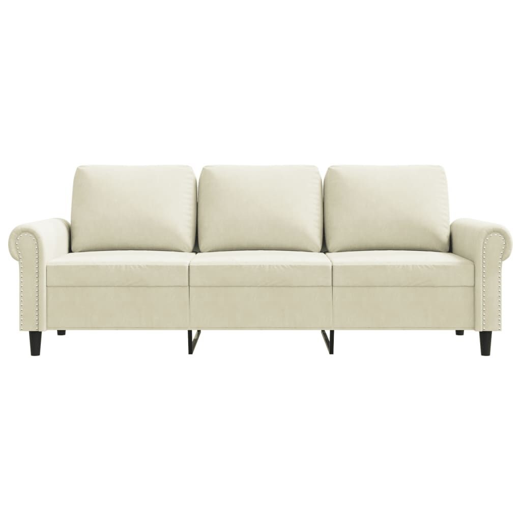 Crème Driezitsbank v. Fluwel - 180cm - 40% Korting!
