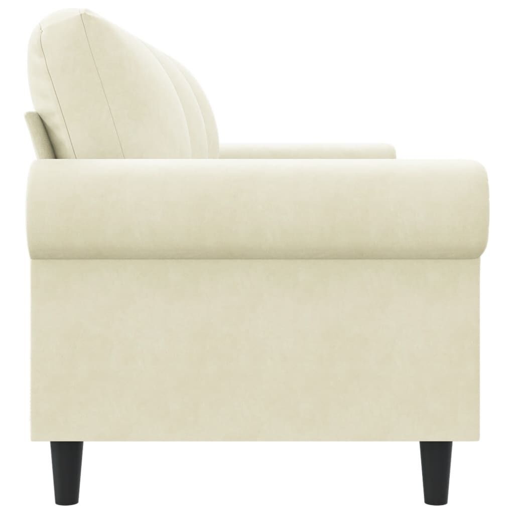 Crème Driezitsbank v. Fluwel - 180cm - 40% Korting!
