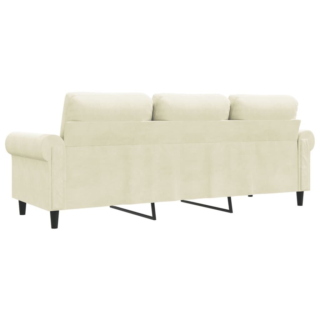 Crème Driezitsbank v. Fluwel - 180cm - 40% Korting!