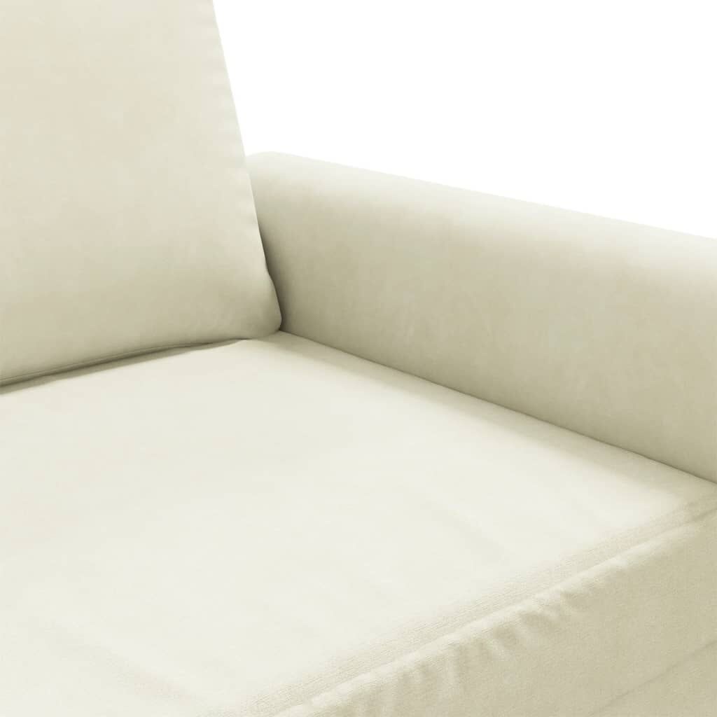 Crème Driezitsbank v. Fluwel - 180cm - 40% Korting!