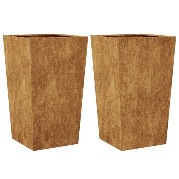 vidaXL Plantenbakken (2x) 45x45x75cm Staal - 40% Korting!