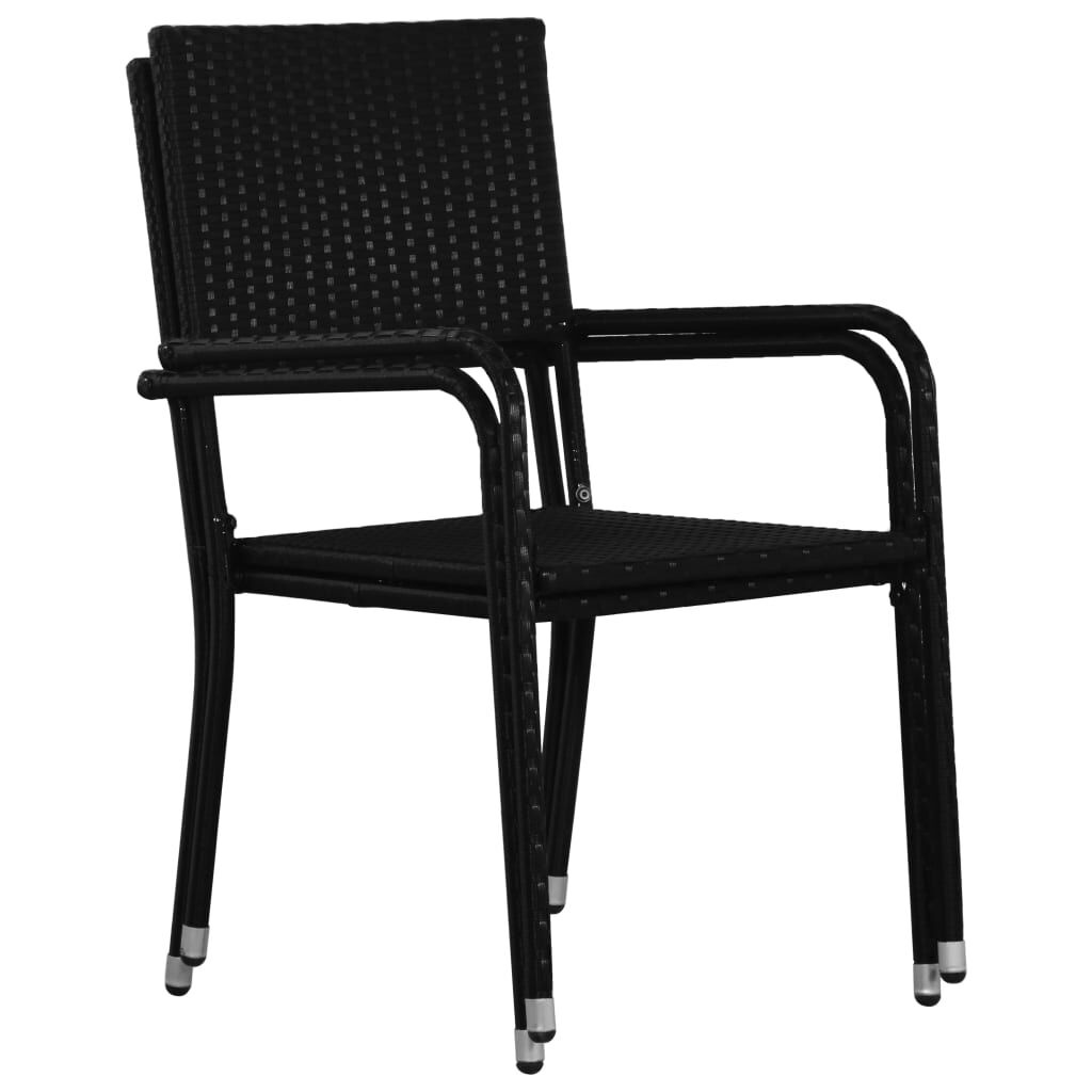VidaXL Tuinstoelen (4 st) Zwart - 35% Korting! Stapelbaar