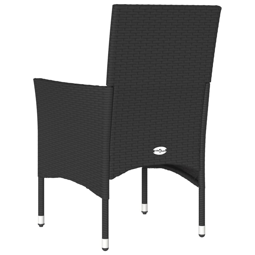 Tuinstoelen (2x) met Kussens - Zwart Rattan - 40% Korting!