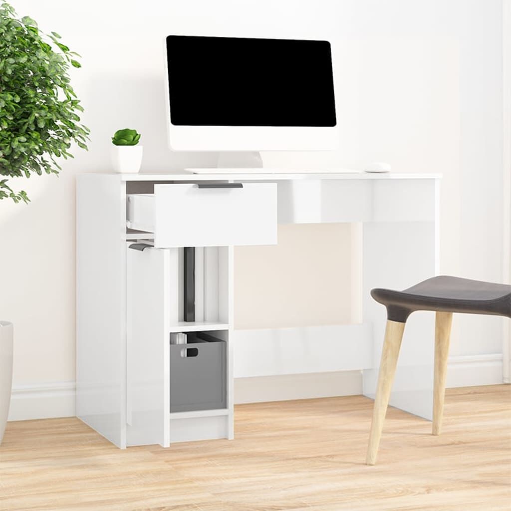 Bureau Hoogglans Wit 100x50 - 40% Korting! (Lijmresten)